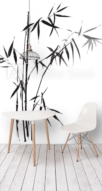 Picture of Bamboo branches outlined in black